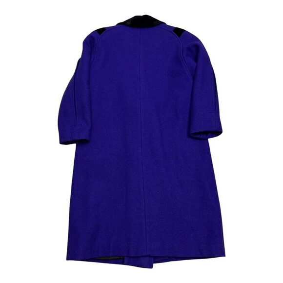 VINTAGE BALIMEL Montreal Purple WOOL Luxury Winter Long Pea Coat Womens 8 - Picture 4 of 6
